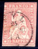 1854-1862 SITZENDE HELVETIA STRUBEL ERHALT SIEHE SCAN -DI202