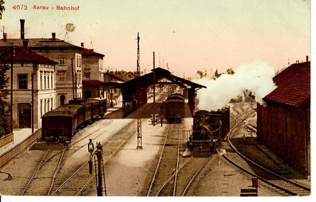 Cartoline postali: Aarau - Bahnhof  1916 – Usato da Hochdorf venduto da Ziegel-16
