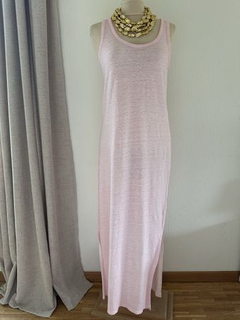 Robe longue en lin rose sans manches femme taille S bon état