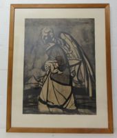 Lithographie "Engel" gerahmt
