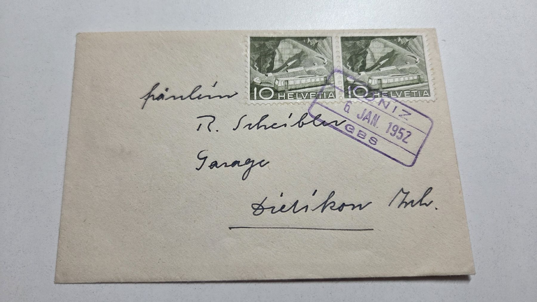 Alle Briefmarken: 1952 Bahnpoststempel KÖNIZ – Gebraucht aus Arni AG von Moth68
