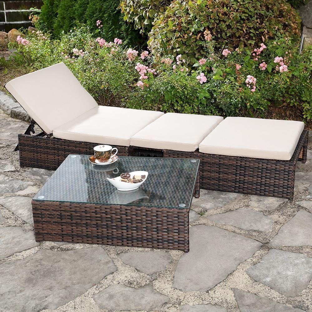 Set di tavolo e panche: Polyrattan Gartenset - 2 Sessel + Tisch – Nuovo e nell'imballaggio originale da Bottighofen venduto da zaap 3