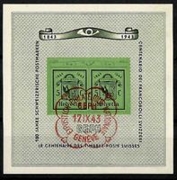 1943, W18 Block Genf gestempelt ET (15247)