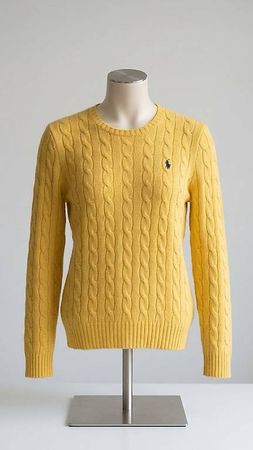 Polo Ralph Lauren Cable Knit Sweater Yellow Size M