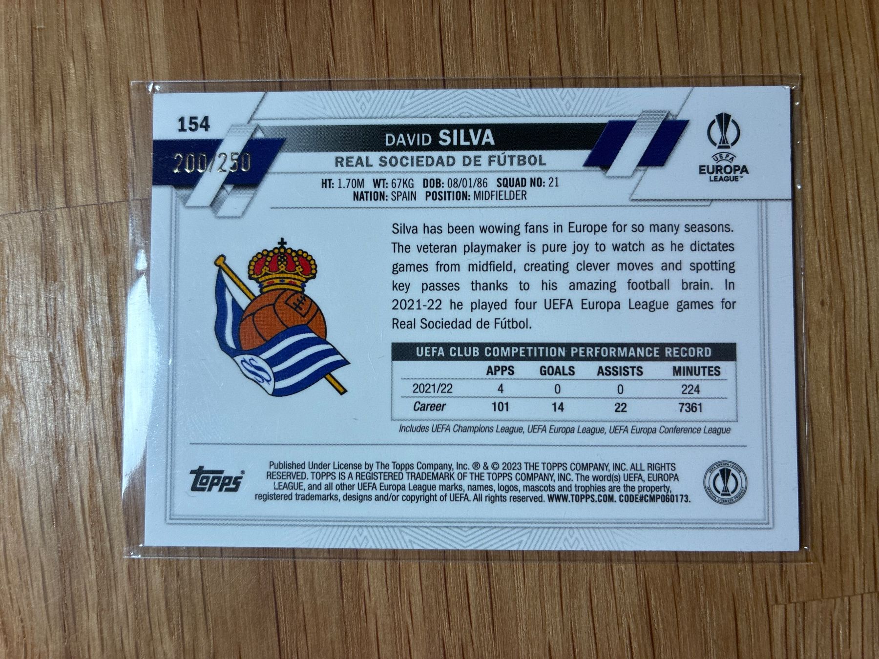 Panini Cartes à collectionner: Topps Chrome David Silva /250 – D'occasion à Wangenried par Garagara 1