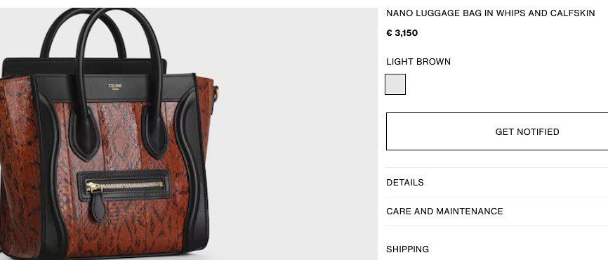 Celine Sacs femmes: Céline Luggage Python Taache / sac – D'occasion à Collonges par Auganien 1