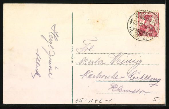Cartoline postali: Basel, Strassburger Denkmal mit Bundesba – Usato da Berlin venduto da bartko-reher 1