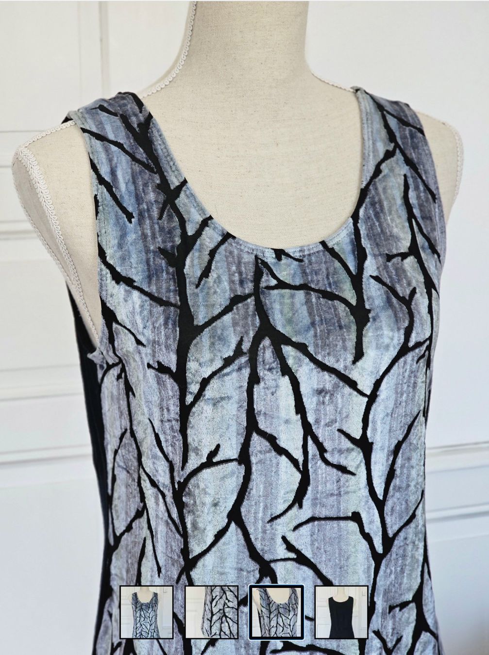 Top: Vintage Top Grau/Silber Schwarz Samt Gr. M – Usato da Ried-Brig venduto da Zzyzx 2