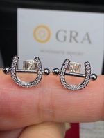 Boucles d'oreille argent avec moissanites certifiées GRA