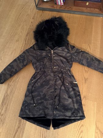 ABSOLU Winter Parka, Gr. 38, S, Camouflage, Kunstpelz