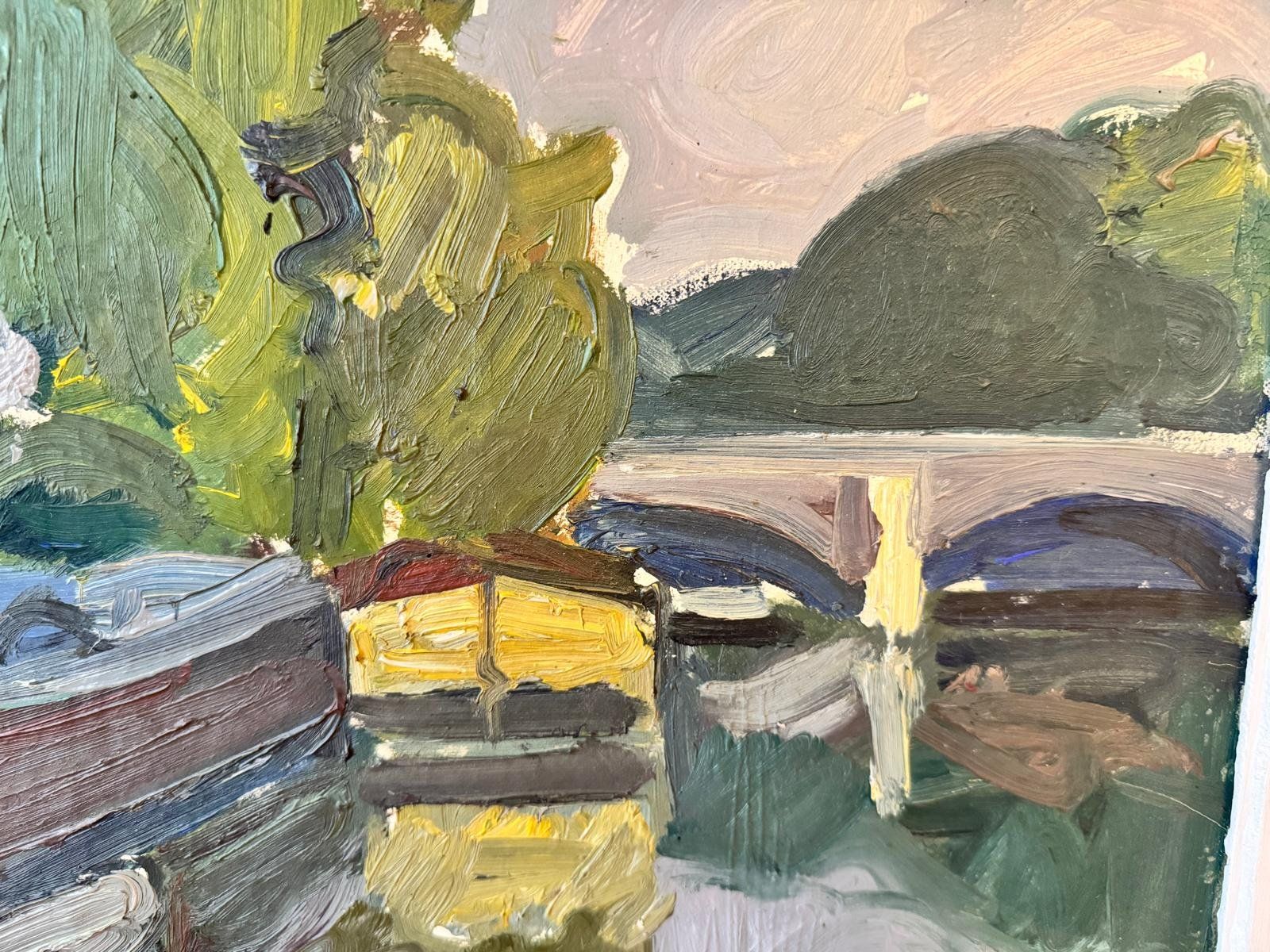 Gemälde: CARL WALTER LINER - Ölgemälde "idyllischer Kutterhafen" – Gebraucht aus Wilen b. Wil von CH_1945 3
