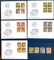 1989 Pro Juventute - FDC + FDC im Viererblock + Satz ET