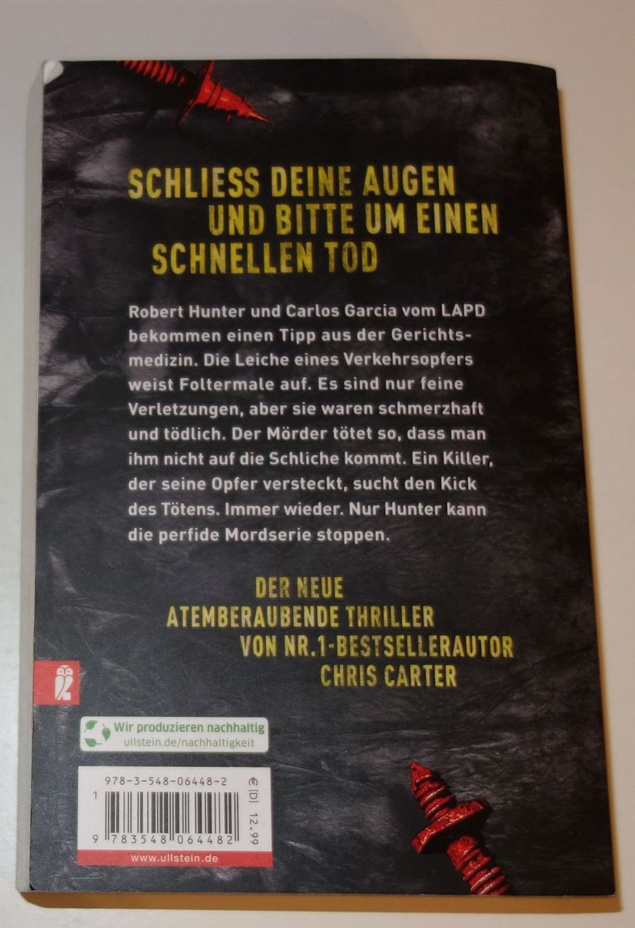 Libri: DER TOTENARZT   (Thriller von Chris Carter) – Usato da Dietlikon venduto da Web-Trader 3