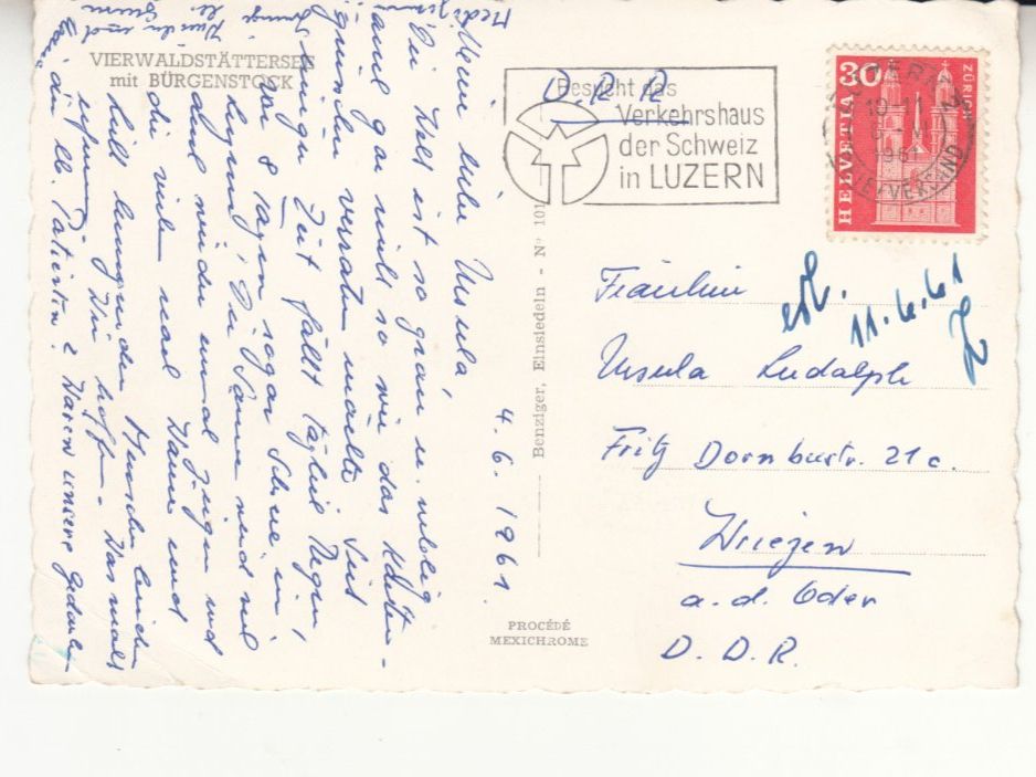 Ansichtskarten: Bürgenstock 1961 – Gebraucht aus Bürglen TG von StampGraf 1