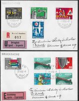 1956/57 zwei WERBE FDC R/Exp. BERN AUSGABETAG selten ab 1.-