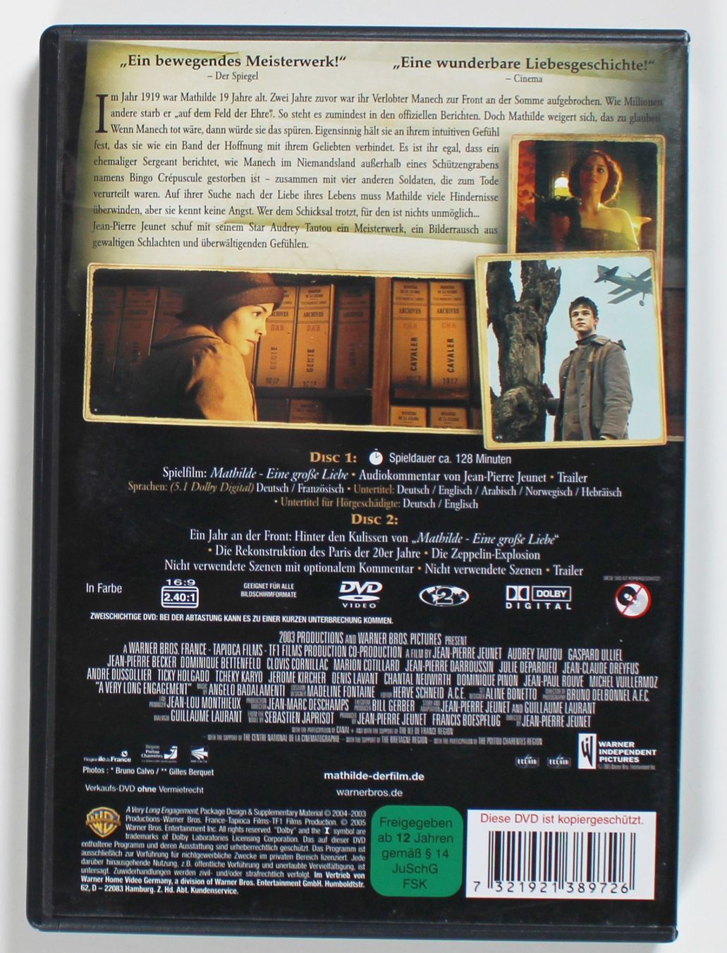 Tutti i DVDs: 2 DVD Edition - MATHILDE - EINE GROSSE LIEBE - AUDREY TAUTOU – Usato da Brüttisellen venduto da Collector-Corner 3