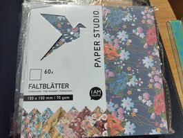 7 Pack Faltblätter Origami Papier 15x15cm Blumen neu