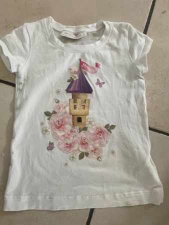 Monalisa T-Shirt Gr. 4 Prinzessinnen-Schloss Blumen Neu