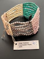 Perlen LITALU Perlenarmband Jade Rosa Weiss Türkis NEU