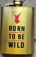 Flachmann gold BORN TO BE WILD Hirsch Motiv