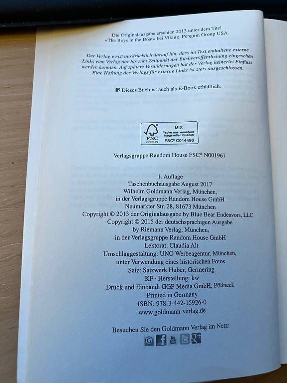 Libri: Das Wunder von Berlin / Daniel James Brown – Usato da Eschlikon TG venduto da Farewell01 2