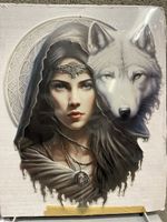 Frau husky hund gothic fantasy