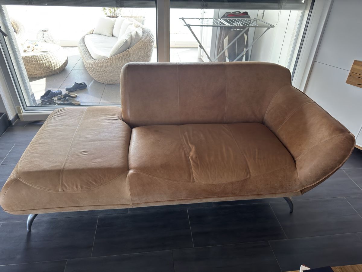 Sofas: Chaiselongue Aus Echtleder Leder Hellbraun – Gebraucht aus Frasnacht von mx-driver