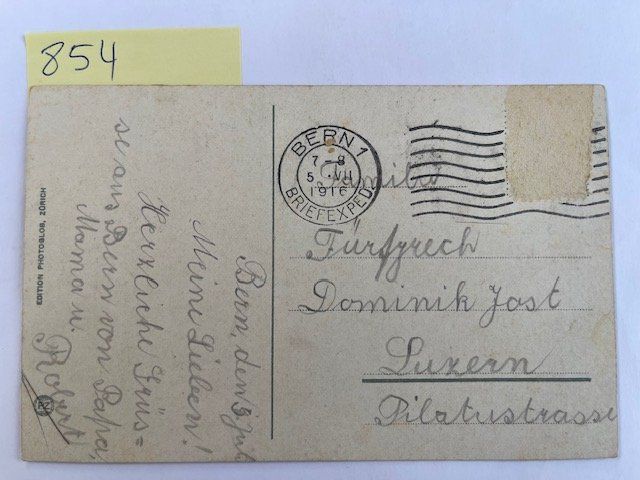 Cartoline postali: alte Ansichtskarte Bern Erlach-Denkmal, 1916 mit Stempel – Usato da Niederwil AG venduto da dahu75 1