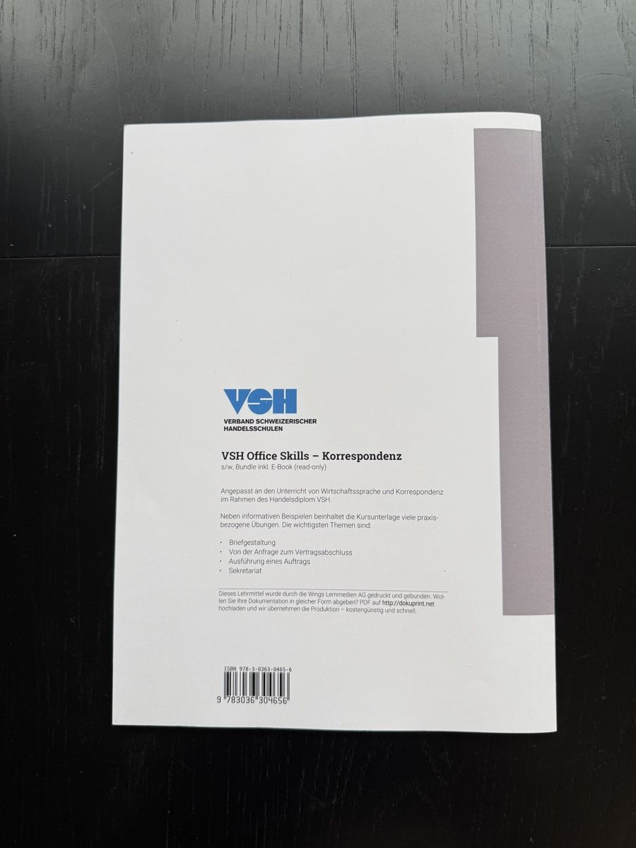 Libri: VSH Office Skills – Korrespondenz – Usato da Kilchberg ZH venduto da Centipaide 1