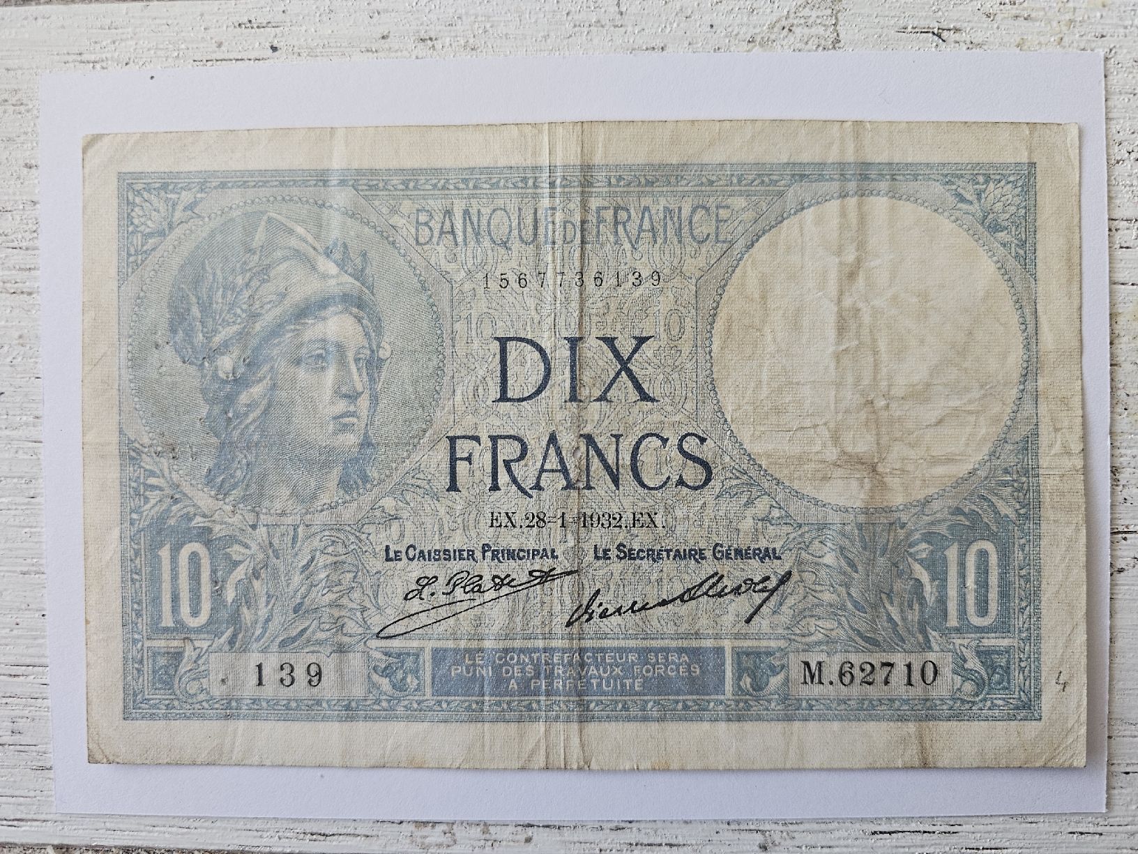 Billets de banque: France - 10 francs – D'occasion à Nidau par Forellino