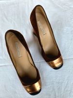 Pura Lopez Pumps braun Wildleder Metallabsatz gebraucht