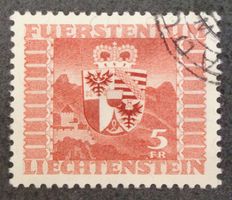 LIECHTENSTEIN 1947: Fürstliches Wappen 5 Fr., O