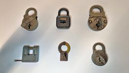 Vorhängeschlösser Schloss Konvolut Alt Vintage 6 Stück
