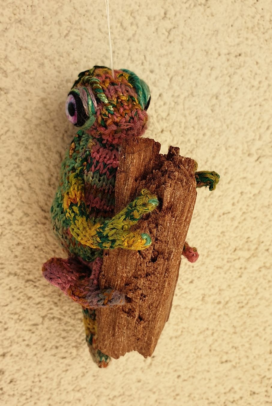 Statuette: Handgestrickten Chamäleon  OOAK Dekor – Nuovo (secondo la descrizione) da Gelterkinden venduto da Macrameed 4