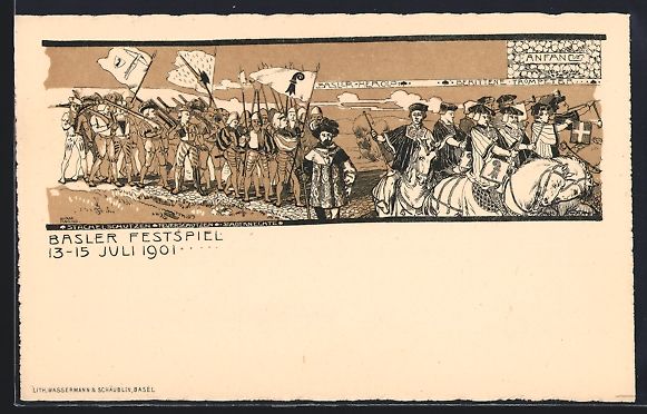 Cartoline postali: Litho Basel, Basler Festspiel 1901 – Usato da Berlin venduto da bartko-reher