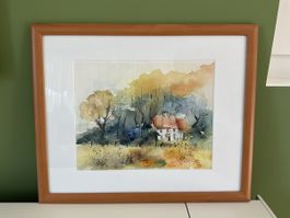 Bild Aquarell Elsass Maison de Pay 55 x45 cm