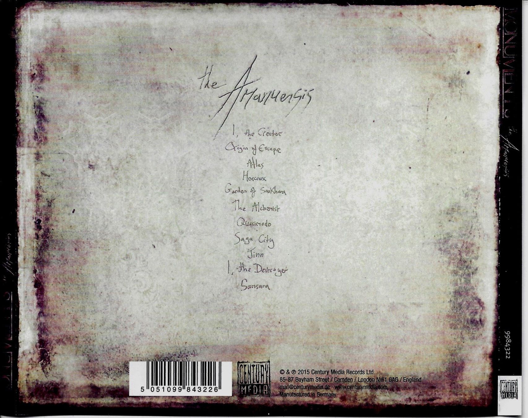 Monuments AMANUENSIS Heavy Metal Prog Rock Death Metal CD (Gebraucht ...