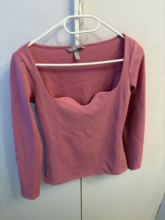Trendiges Langarmshirt von H&M in Altrosa, Grösse S.