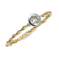 Gelbgold Ring 750 mit natürlichem Diamant 0.175ct. NEU