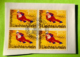 Briefmarken aus Liechtenstein 4 er Block mit Papier 