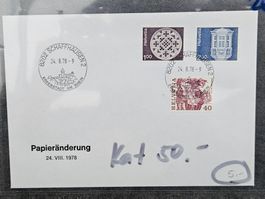 FDC Papieränderung 1978 RAR! (Kat 50.--) für 5.--