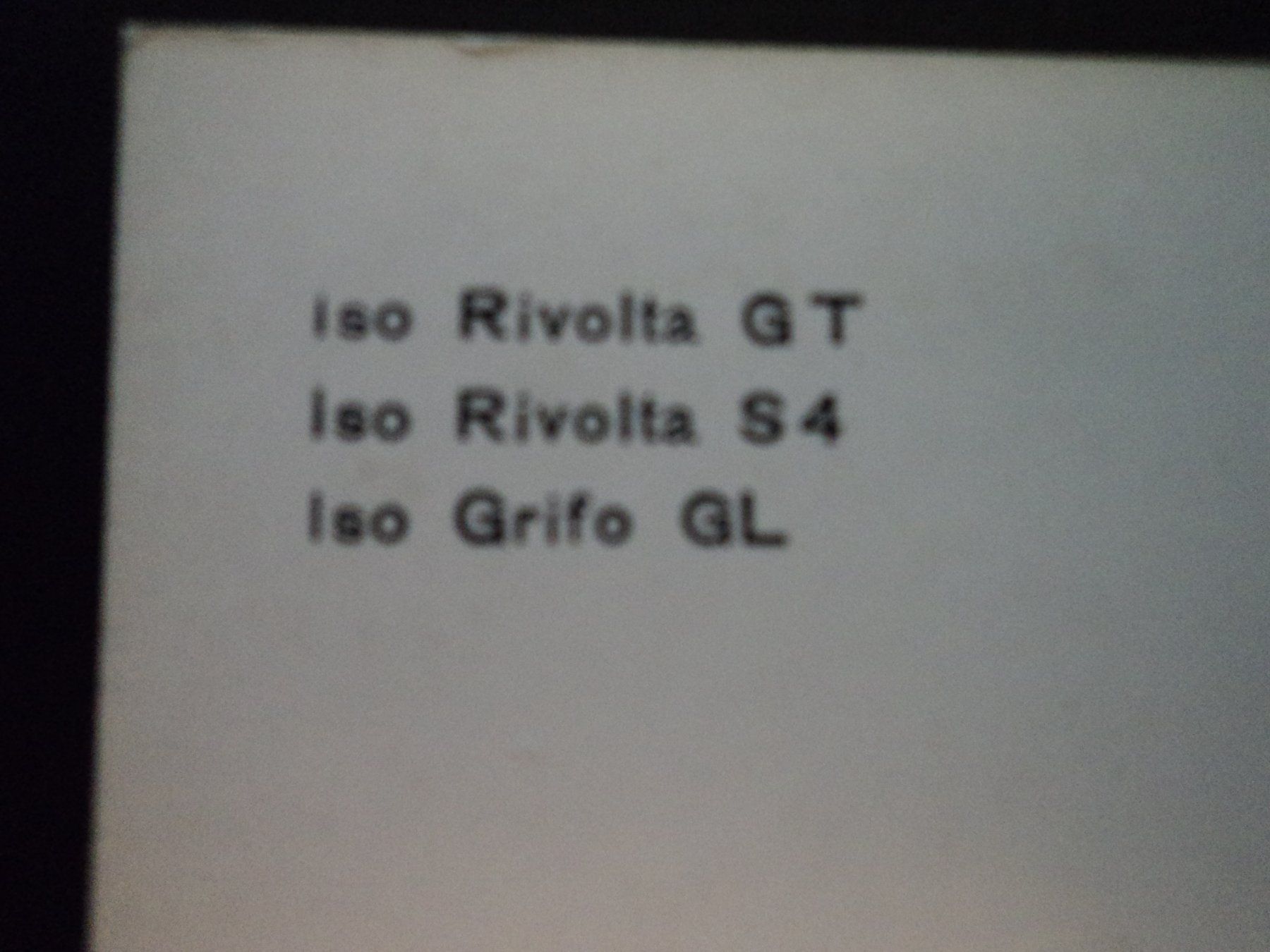 Documents: Prospekt Postkarte Iso Rivolta mit Rivolta und Grifo – D'occasion à Schwarzenburg par modelCARama 3