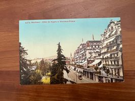 AK  Montreux ca. 1920 Hotel du Cygne + Palace    (G2471)