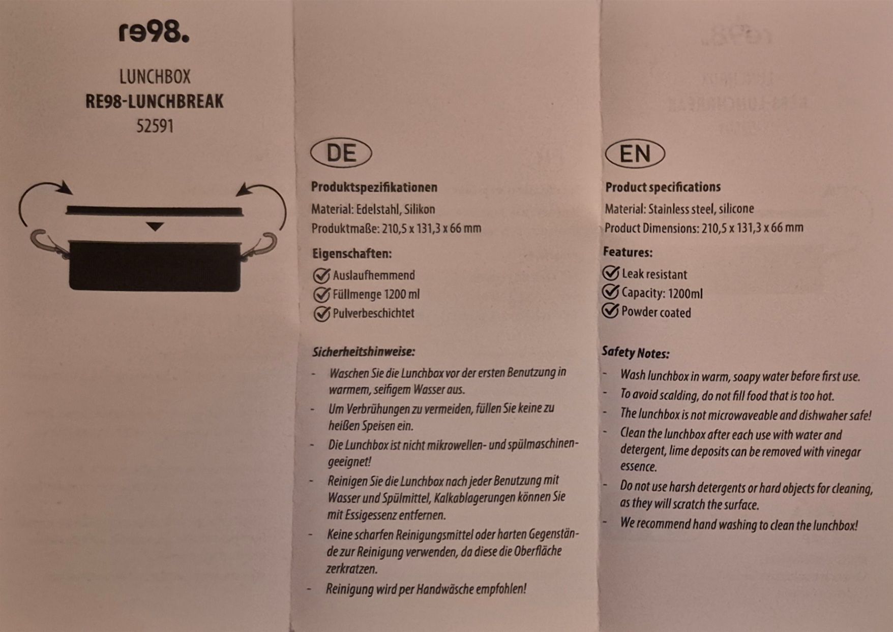 Recipients et similaires: Lunchbox 1.2Liter Metall – Neuf avec emballage d'origine à Rüti ZH par ste1980 5