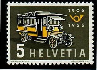 Tutti i francobolli: 1956 324.3.01a Postauto  ** – Nuovo (secondo la descrizione) da Riehen venduto da dfaess