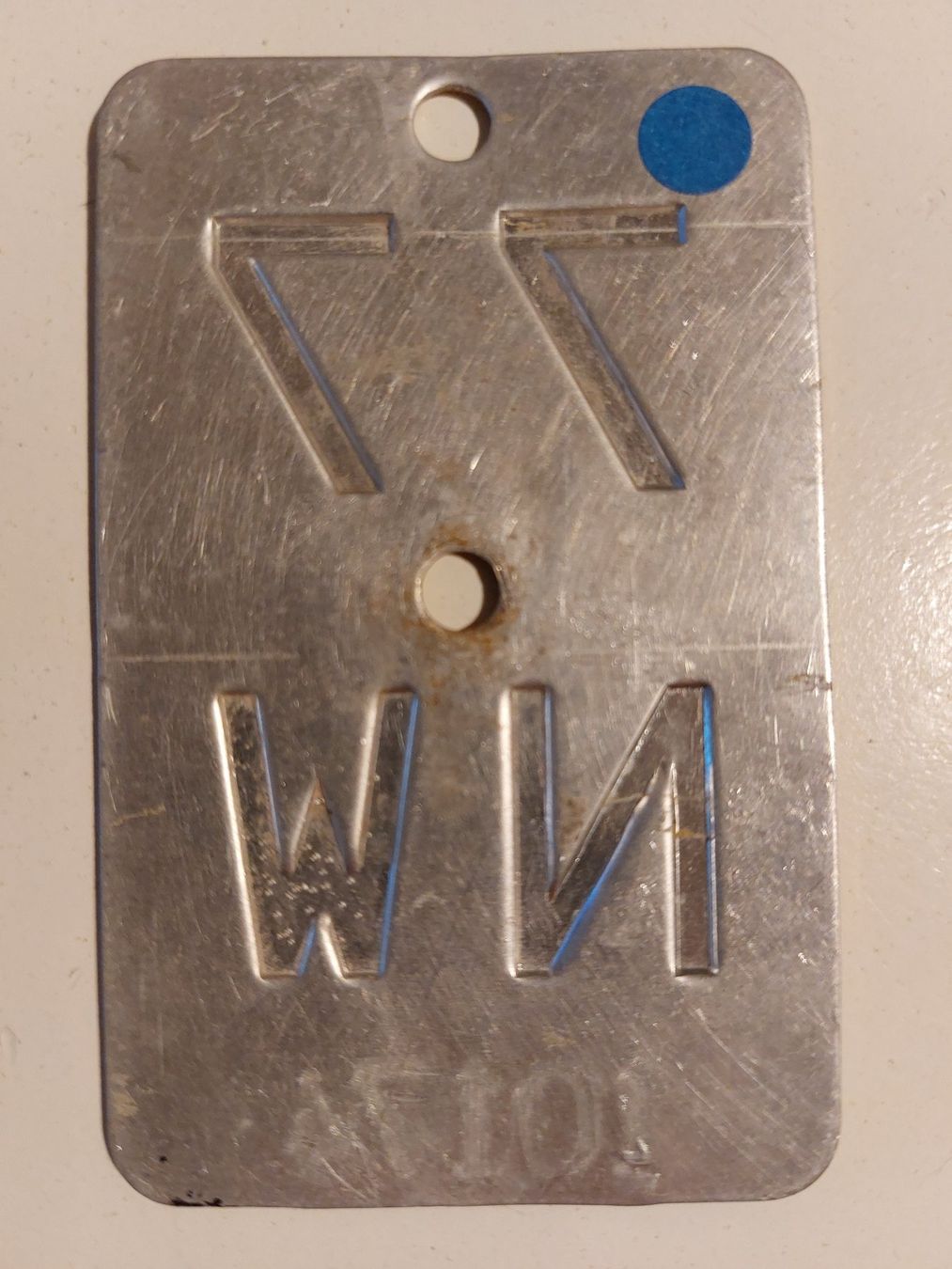 Sachs Insegne: Velonummer NW 77 gelb Mofanummer plaque Mofa – Usato da Schenkon venduto da Uhu007 1