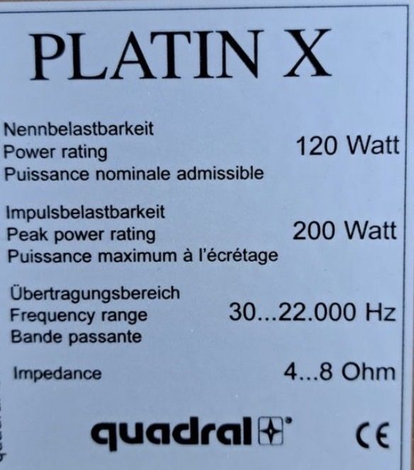 Quadral Casse acustiche: LAUTSPRECHER QUADRAL PLATIN – Usato da Lohn - Ammannsegg venduto da Tuefeli79 5