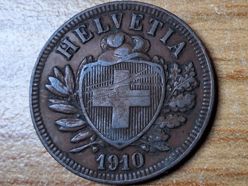 Tutti le monete: 2 Rappen 1910 - Selten! – Usato da Münchenstein venduto da purbach1 6