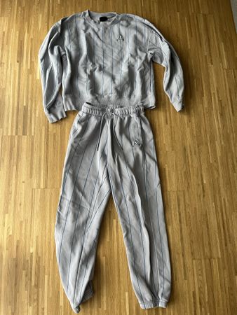 Jordan Set XS grau gestreift - Sweatshirt & Jogginghose