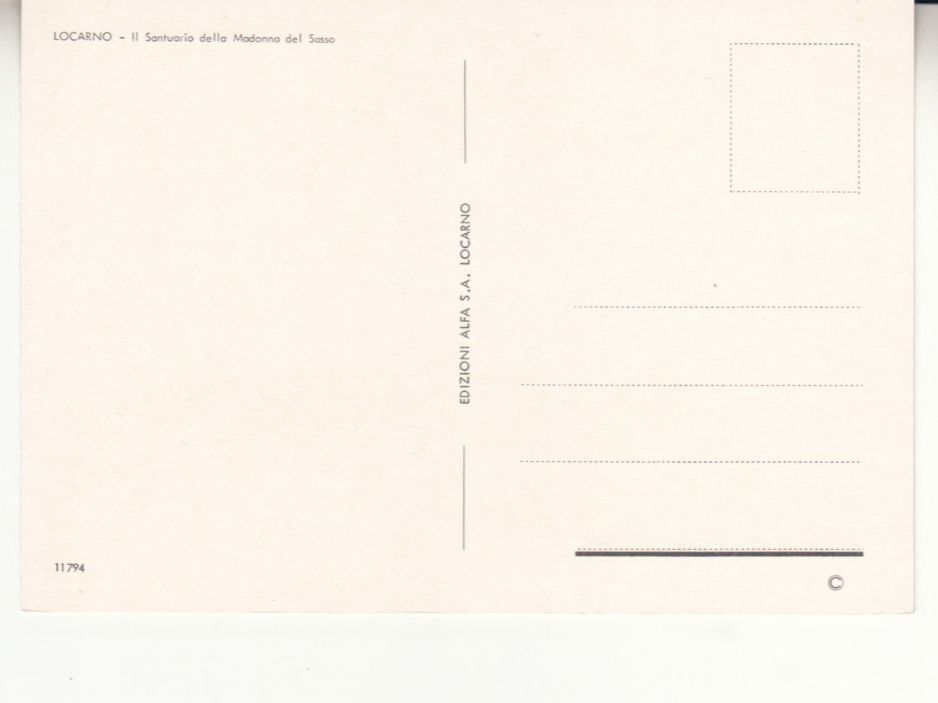 Cartoline postali: Madonna del Sasso ca. 1980 – Usato da Bürglen TG venduto da StampGraf 1
